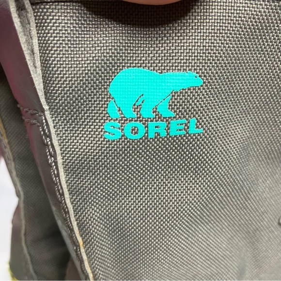 Sorel Yoot Pac insulated waterproof boots gray, teal youth size 5 - Picture 6 of 7